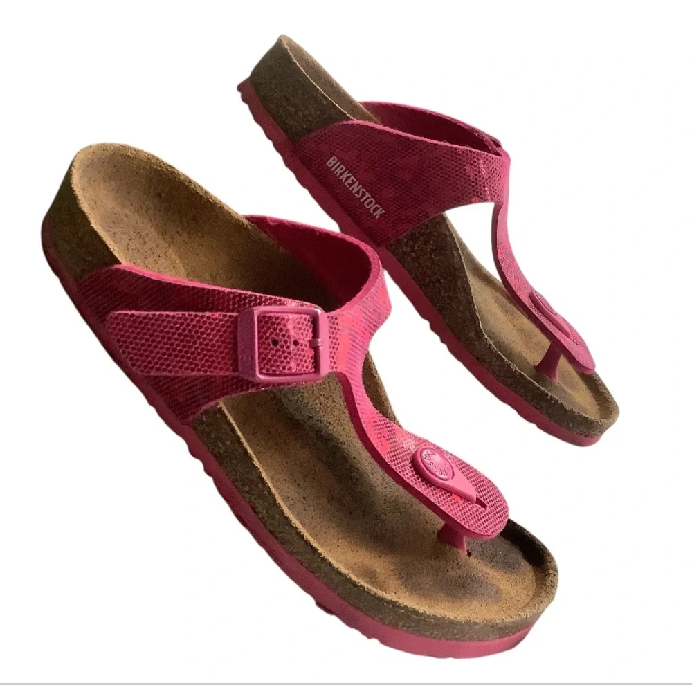 Birkenstock Gizeh Girls Hologram Pink Size 32 (US 1) Summer Casual